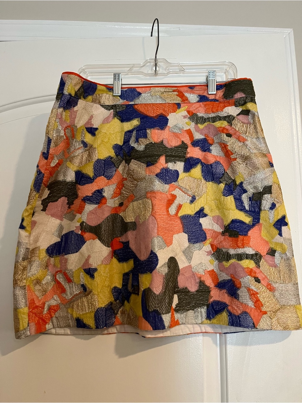 Maeve Colorblock Abstract Print A-Line Skirt - Multicolor